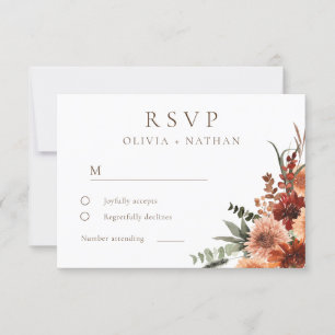 All Seasons Divine Boho Floral Wedding RSVP Card