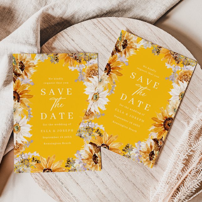All Seasons Sunshine Sunflowers Wedding Save The Date (Creator Uploaded)