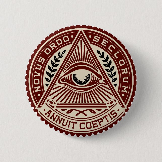 All Seeing Eye 2 Inch Round Button (Front)