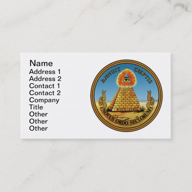 All Seeing Eye Carte de visite - Personnalisable! (Devant)