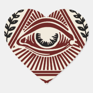 All Seeing Eye Heart Sticker