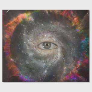 All seeing eye in space wrapping paper