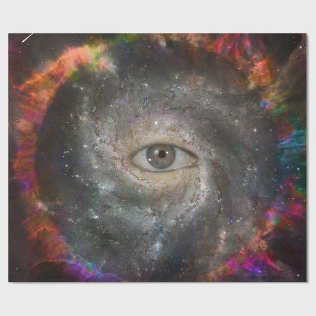 All seeing eye in space wrapping paper (Flat)