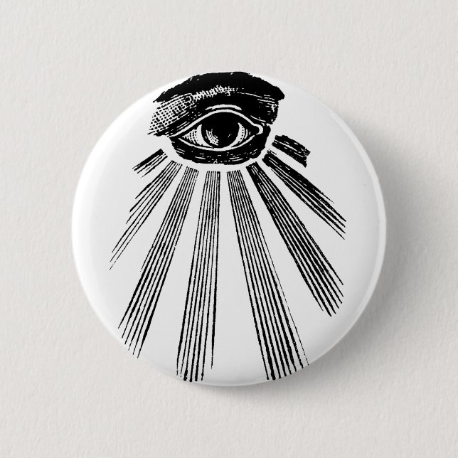 All Seeing Eye Mason 2 Inch Round Button (Front)
