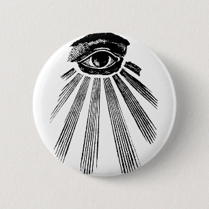 All Seeing Eye Mason 2 Inch Round Button
