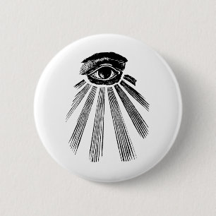 All Seeing Eye Mason 2 Inch Round Button