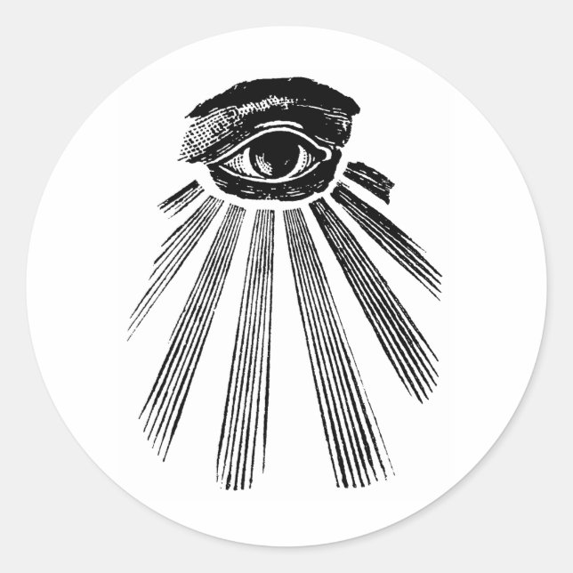 All Seeing Eye Mason Classic Round Sticker (Front)