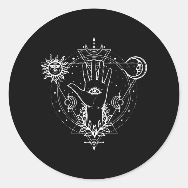 All Seeing Eye Mystic Blackcraft Classic Round Sticker (Front)