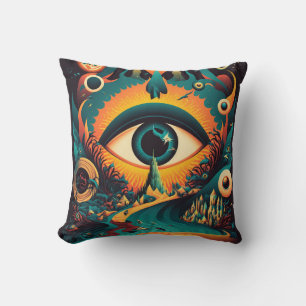 All Seeing Eye Pillow Psychedelic Art