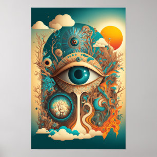 All Seeing Eye Psychedelic Poster   Mystic 2