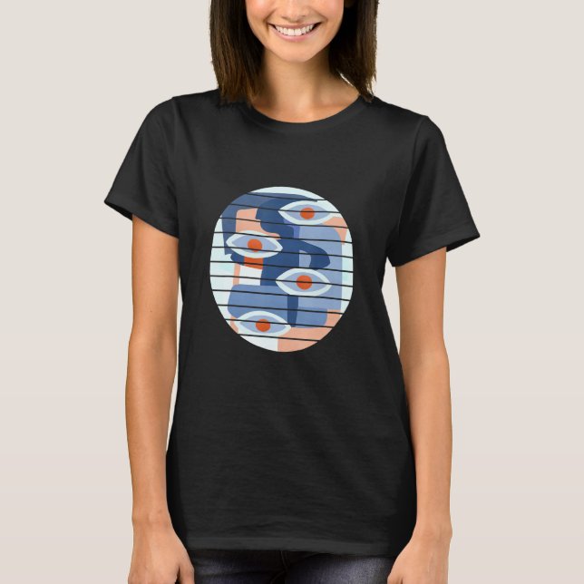 All Seeing Eyes Colourful Abstract Art T-Shirt (Front)
