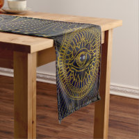 All Seeing Mystic Eye Gold on Nebula Sky