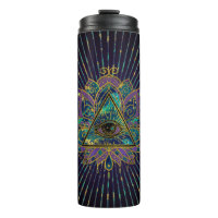 All Seeing Mystic Eye in Lotus Flower