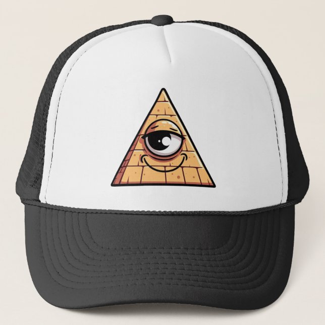 All Seeing Pyramid Eye Trucker Hat (Front)