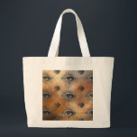All-Seeinng Eye Large Tote Bag<br><div class="desc">The All-Seeing Eye,  or Eye of Providence,  symbolizes divine omniscience,  protection,  and moral oversight,  representing a higher power that watches over humanity. This unique pattern was made by the polymer clay & mixed media artist Deborah K using AI.</div>