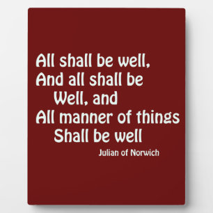 All Shall Be Well Plaque