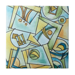 All Shapes And Sizes-Hand Painted Modern Geometric Tile