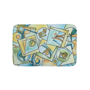 All Shapes And Sizes-Modern Bauhaus Geometrc Bath Mat
