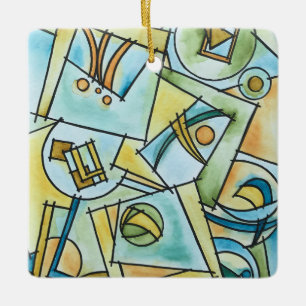All Shapes And Sizes-Modern Bauhaus Geometric Art Ceramic Ornament