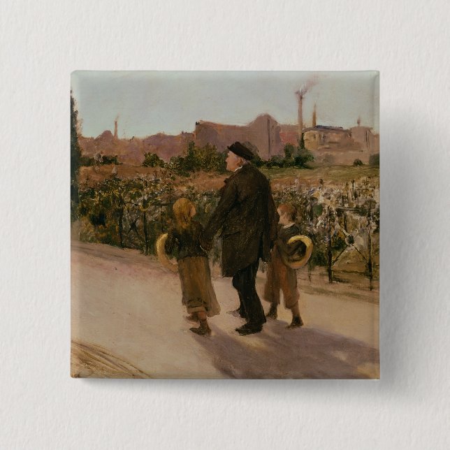 All Souls' Day, c.1882 2 Inch Square Button (Front)