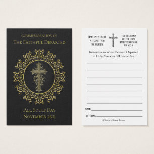 All Souls Day Memorial Masses Deceased Holy Card