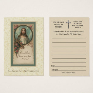 All Souls Day Memorial Masses Deceased Holy Card