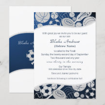 All Sports Bar Mitzvah Silver Blue