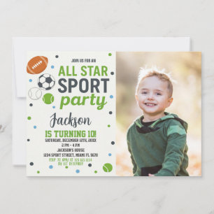 All Sports Birthday Invitation