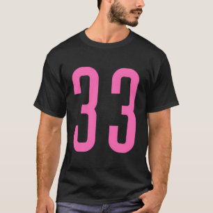 All Sports Fan Favourite Pink Number 33 Jersey T-Shirt