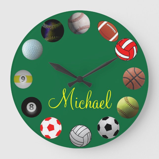All Sports Sport Fan Large Clock (Front)