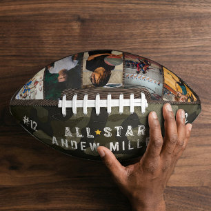 All-Star Army Camouflage Team Number Photo Collage Football