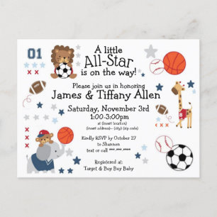 All-Star baby announcement post card