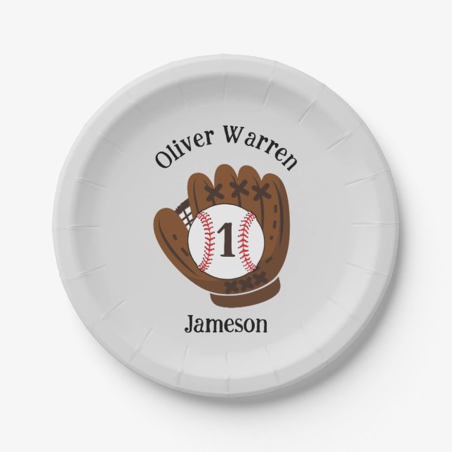 All-Star Baby Boy's 1st Birthday Baby Shower Paper Plate (Front)