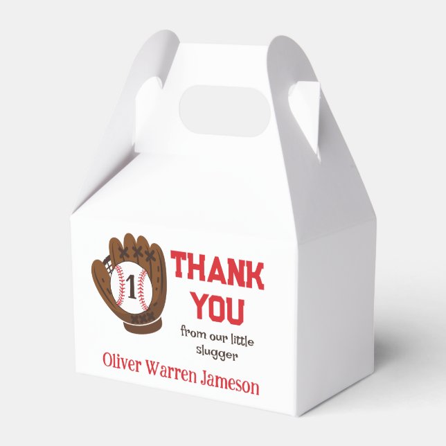 All-Star Baby Boy's 1st Birthday Thank You Favor Box (Front Side)