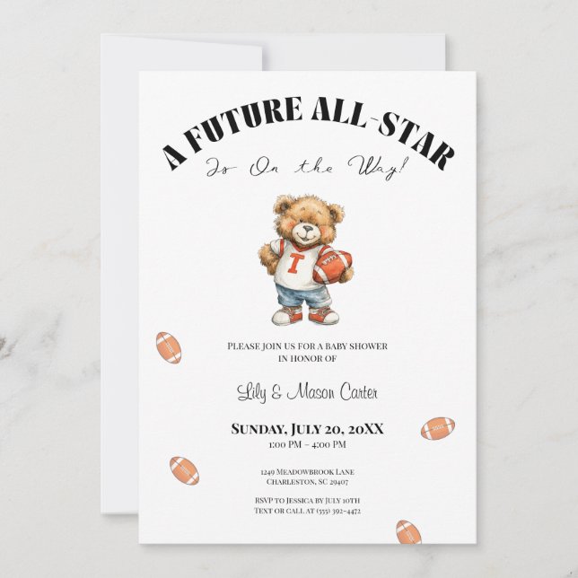 All-Star Baby Shower Invite | Future All-Star (Front)