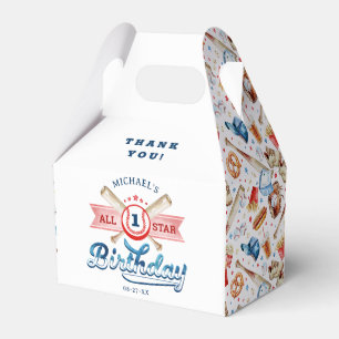 All Star Baseball 1st Birthday Party Favor Box
