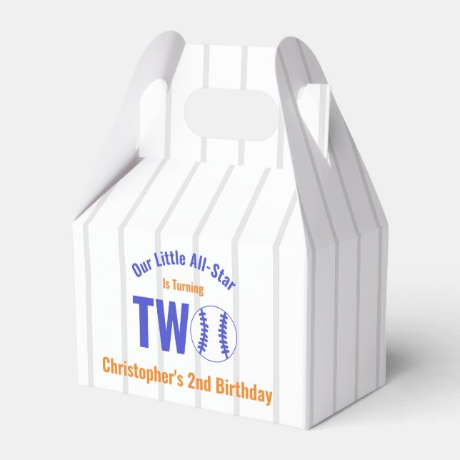 All-Star Baseball 2nd Birthday Favor Box (Front Side)