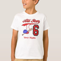 All Star Baseball 6th Birthday Personalized