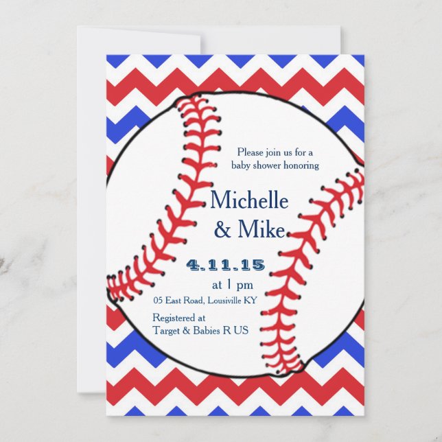 All Star Baseball Baby Shower Invitations (Front)