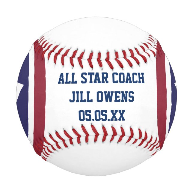 All Star Baseball Coach Thank You Red,White,Blue (Front)