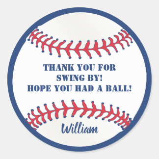 All Star Baseball Favour Tags-Birthday-Baby Shower Classic Round Sticker