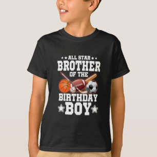 All Star Brother Of The Birthday Boy Sketll Soccer T-Shirt