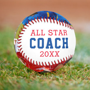 ALL STAR COACH Thank You 2 Photo Personalized Baseball