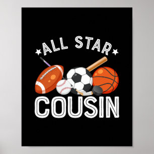 All Star Cousin Of The Birthday Boy Sketll Soccer Poster