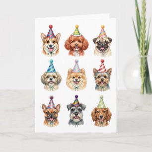 All Star Cute Small Dogs Custom Text Birthday  Card