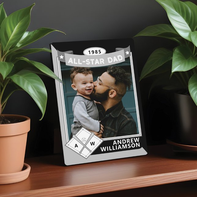 All Star Dad Custom Baseball Card Photo Keepsake Plaque (All Star Dad Custom Baseball Card Photo Keepsake Plaque)