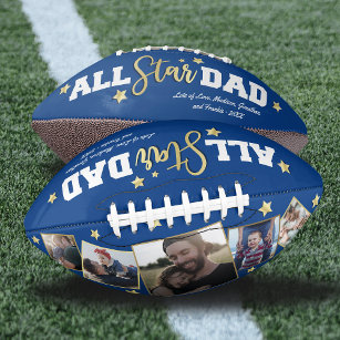 All-Star Dad Father's Day Photo Blue Football
