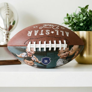 All Star Dad Gift For Dad Custom Photo & Monogram Football