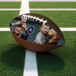 All Star Dad Gift For Dad Custom Photo & Monogram Football<br><div class="desc">The perfect gift for your sporty all-star dad. Celebrate your special and wonderful father in your life with our memorable and personalized all-star dad football. The design features "All-Star Dad" in a cool typographic design in navy. Customize with year, along with two of your own special family photos. Custom monogram...</div>