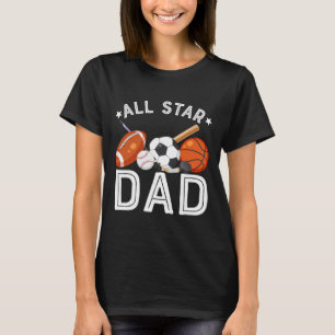 All Star Dad Of The Birthday Boy Sketll Soccer Spo T-Shirt